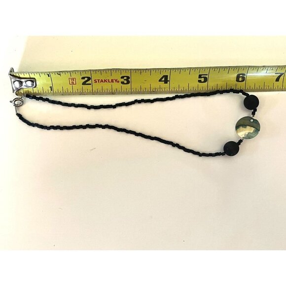 Natural Santorini Greece Volcanic Lava Black Beaded Necklace - Picture 14 of 14